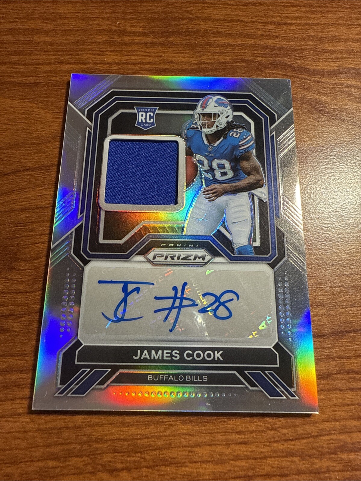 2022 Panini Prizm James Cook Silver Prizm Rookie Patch Auto /99 RPA Bills