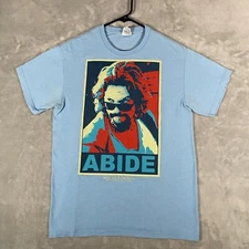 Vintage THE BIG LEBOWSKI T-Shirt Men's M Blue ABIDE Graphic Delta Tee 90s Movie