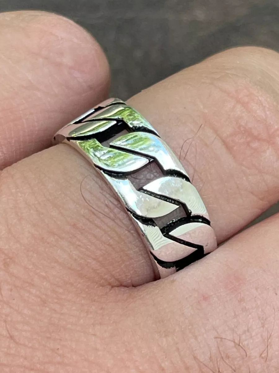 Mens solid hotsell silver rings