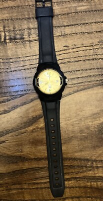 Casio HD Watch Men Black Gold Tone 2719 MW-600 38mm 100M