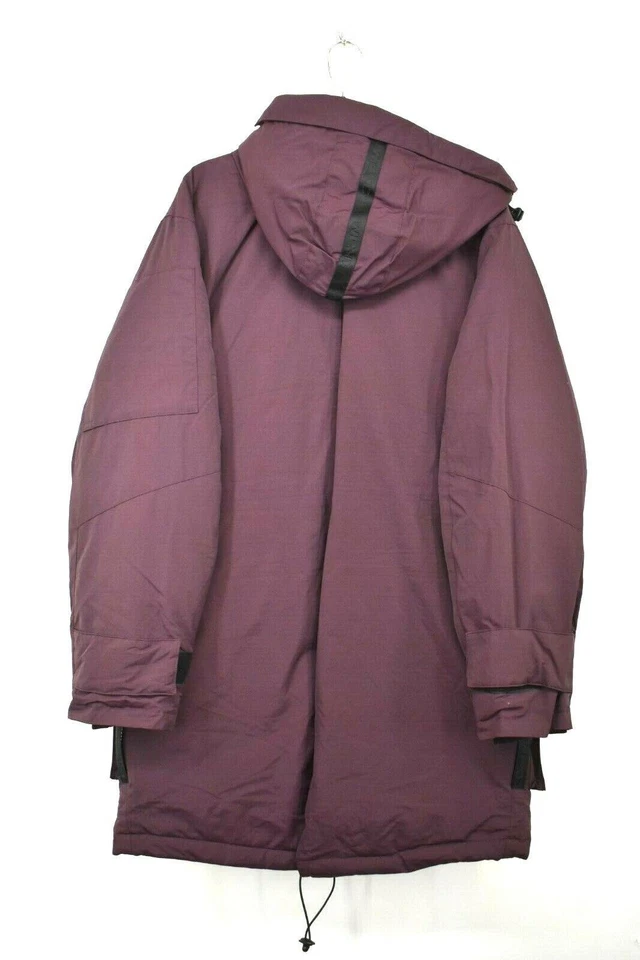 WeSC Mens Burgundy All Weather Parka Hooded Zip Front Cotton Blend $438 M - Image 2 of 4