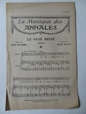 La Musique des Annales N 7 Juin 1922 Le Vase brisé Franck  Concerto N°12 Vivaldi