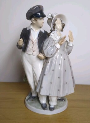 Royal Copenhagen Porzellan Figur Hans & Trigon, handbemalt 1783