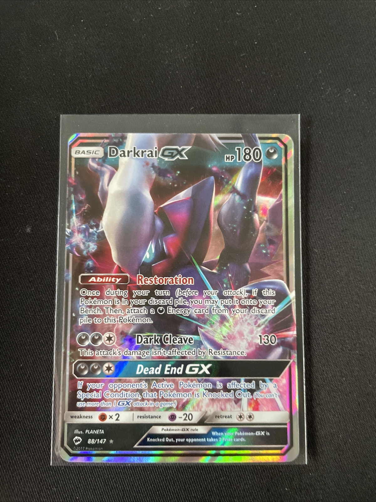 Darkrai GX 88/147 - Burning Shadows - Ultra Rare Holo Pokemon Card Near Mint