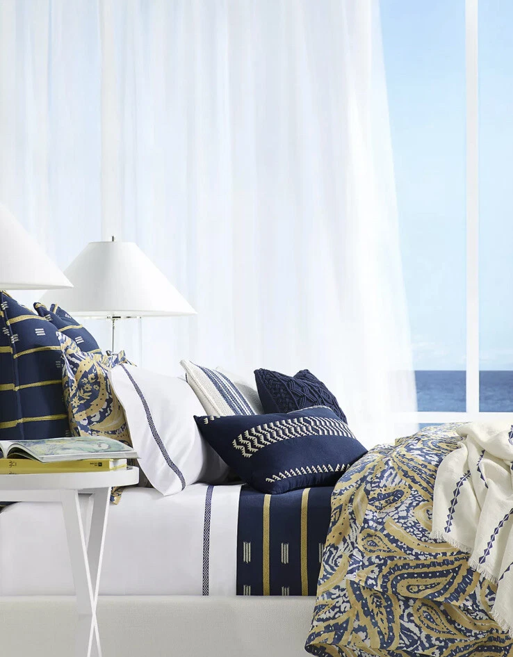 Funda nórdica Ralph Lauren Parrot Cay Rhylee azul amarillo F/Queen. ¡Nuevo! Foto 3 de 4