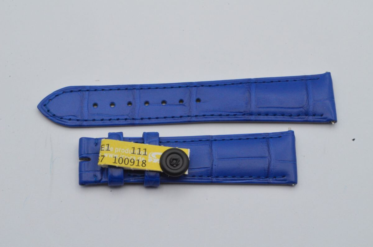 Cartier Leather Bracelet 19Mm Buckle 16Mm New 19-16 Blue Kd8Taj77