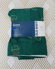 Old Navy Boys Printed Boxer Shorts Green Hamburger Multisize NWT