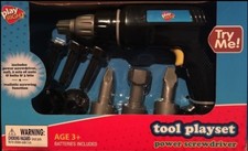 Play Right Tool Playset Power Screwdriver Nail Nuts Bolts Bits Brand Age 3 