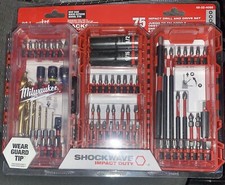 Milwaukee 75 Piece Screw Driver Drill Bit Set Impact Duty SHOCKWAVE Alloy Steel