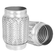 2Pcs 3 inch Exhaust Flex Pipe, 3" X 5.9"Heavy Duty Double Braid Stainless Steel
