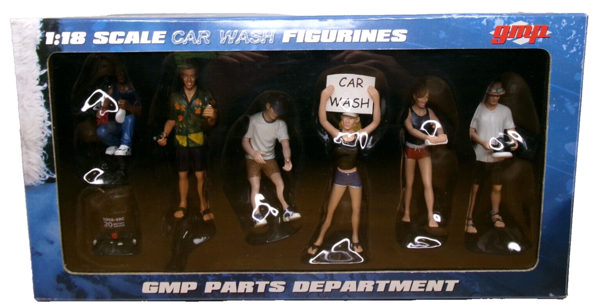 Vintage 2005 GMP Parts Department 1:18 Scale Car Wash Figurines
