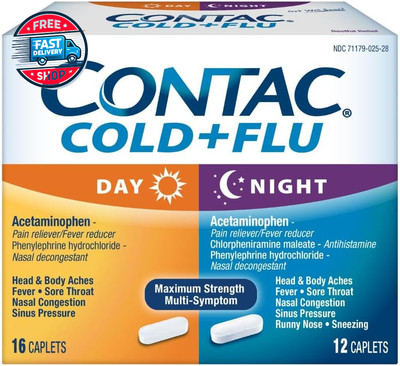 Cold & Flu Medicine, Non-Drowsy, Powerful Multi-Symptom Daytime Relief F