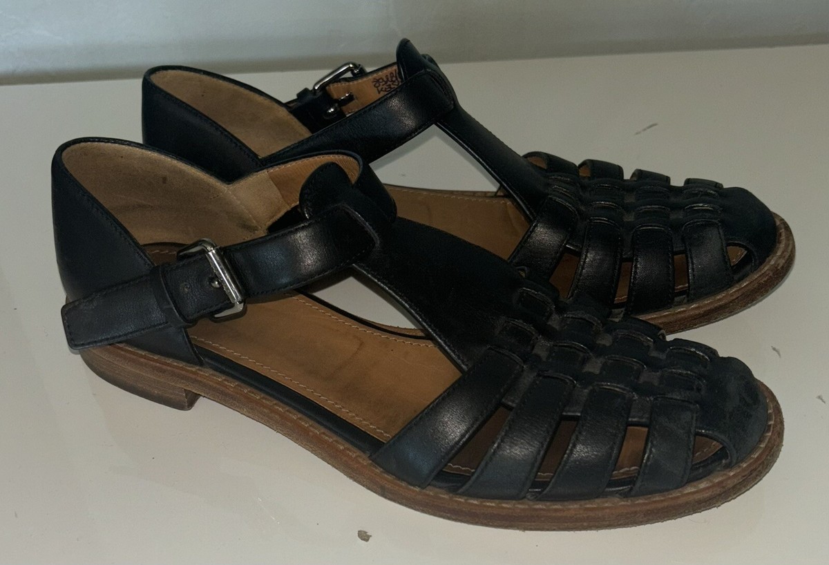 Women's Designer CHURCH's “Kelsey” Caged Black Leather
