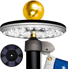 Deluxe Black 2Nd Generation Flag Pole Light Solar Powered, 1300 Lumen Weatherpro