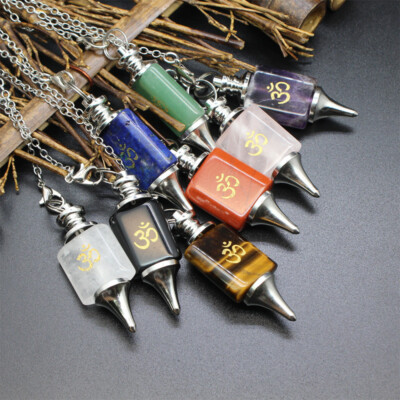 Natural Crystal Chakra Runes Pendulums Quartz Amulet Pendant Hammer ...