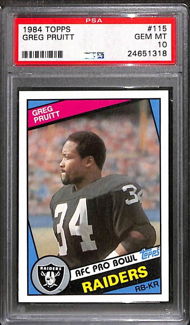 1984 TOPPS #115 GREG PRUITT PSA 10 GEM-MT 24651318 