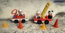Vintage Fisher Price Little People Fireman Firetruck Lot