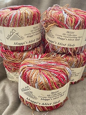 Maggi Knits Mist Slub Irish Multi-color Hand Knitting  Yarn Viscose Italy