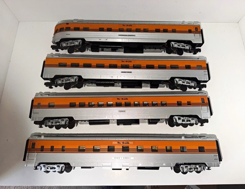 MTH- Juegos de vagones de pasajeros aerodinámicos (acanalados) de 4 autos 70' "RIO GRANDE" #20-6580 - O | Condition: Used