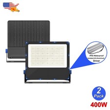 2 Pack 400 Watt Outdoor LED Flood Lights 60000 Lm Spotlight Garden Floodlights