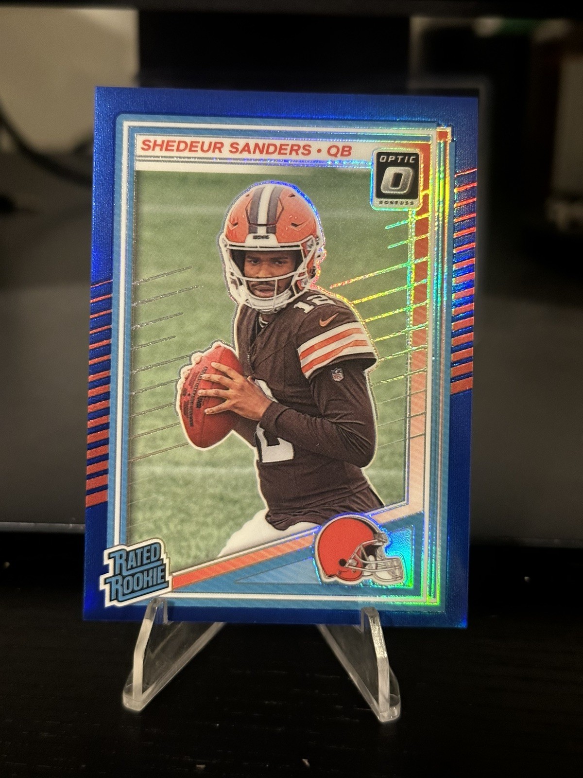 2025 Donruss Optic Shedeur Sanders #203 Rated Rookie Blue /249 Browns RC