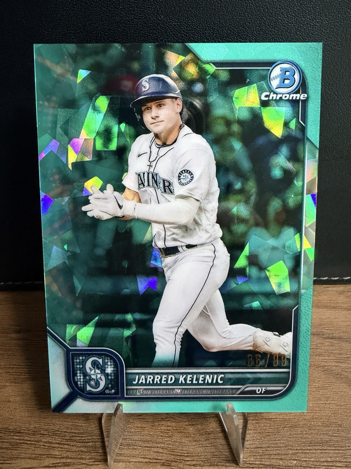 2022 Bowman Chrome Jarred Kelenic #37 Green Sapphire /99 Texas Rangers