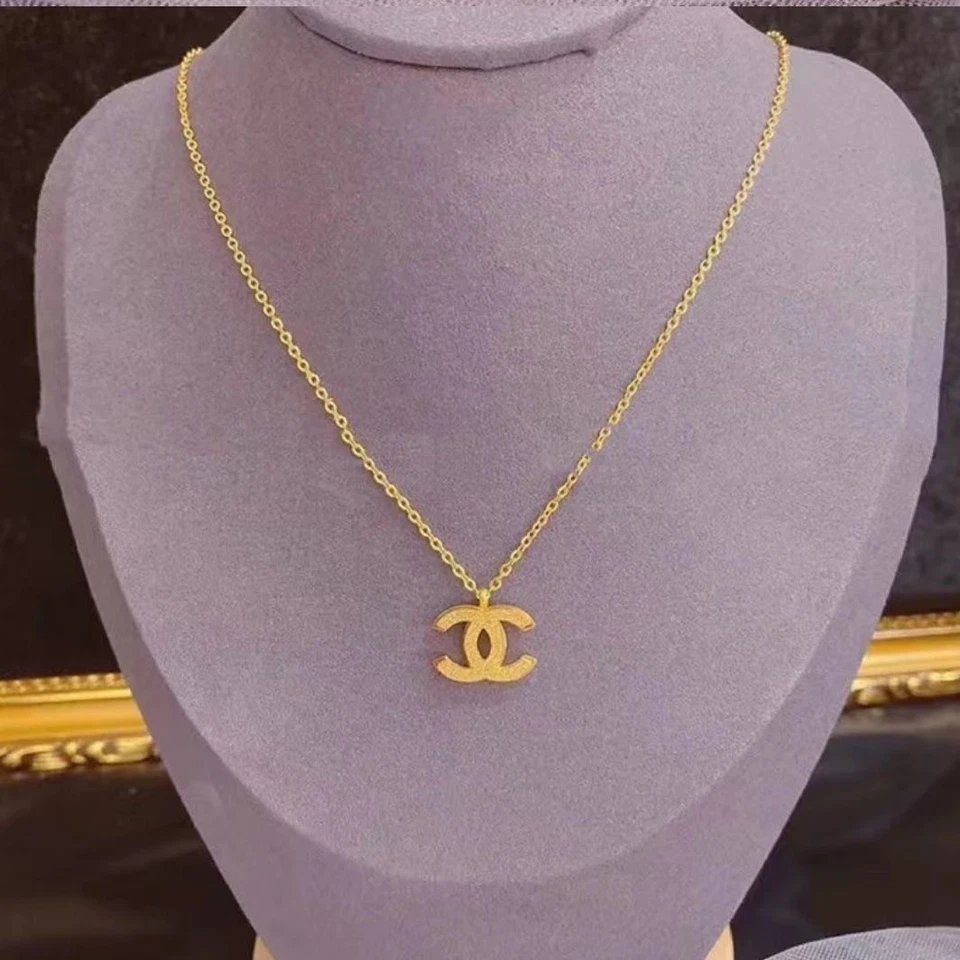 Delicate golden double C necklace, exquisite style necklace for gift to loved on - Image 3 of 4