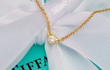 Tiffany & Co. Elsa Peretti Vintage Diamonds by the Yard Yellow Gold Necklace .07