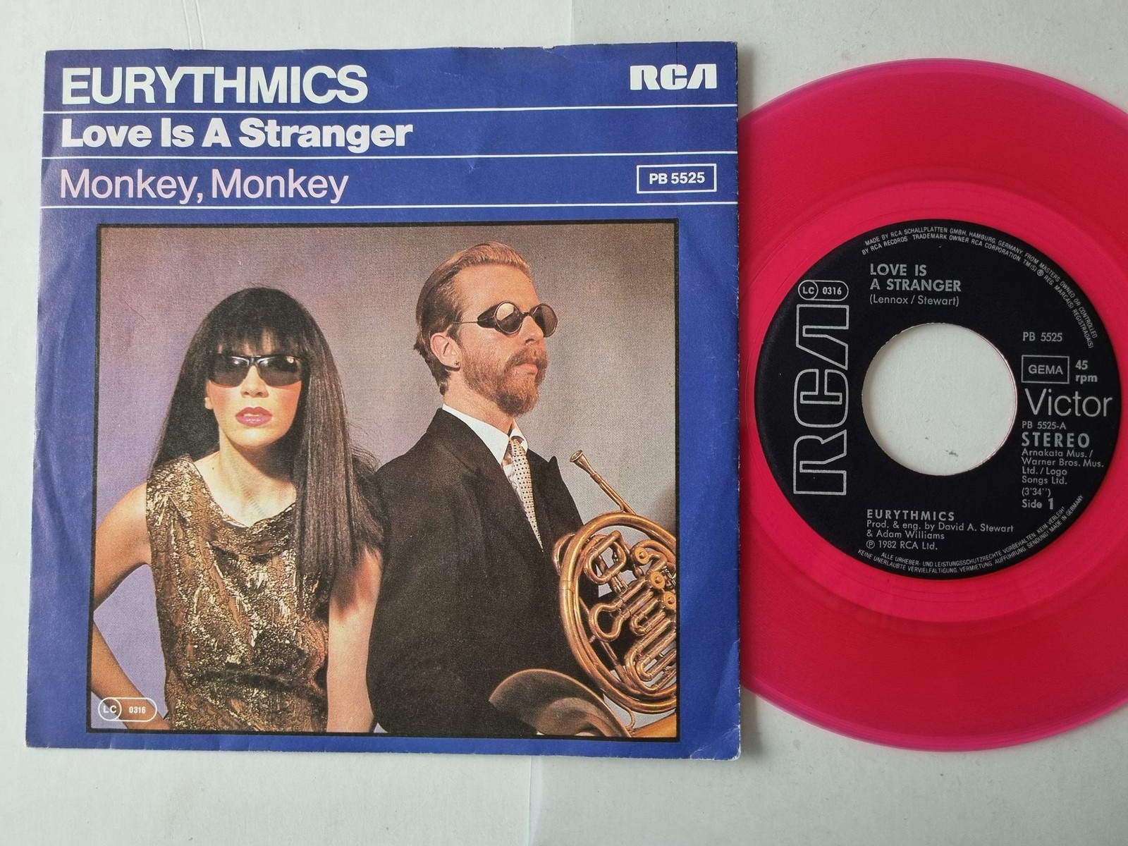 Eurythmics/ Annie Lennox - Love Is A Stranger 7'' Vinyl Germany PINK VINYL