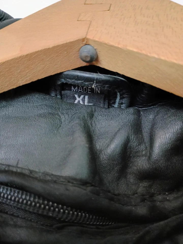 Unik International Women's Black Full Zip Fringe Leather Biker Jacket Size XL - Image 4 of 4