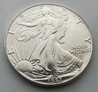 1987 American Silver Eagle BU 1 oz Of  .999 Fine Silver