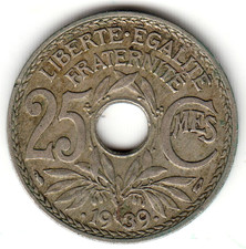 France 25 Centimes 1939 as shown