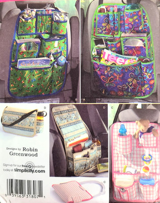 UC Simplicity 2916 Sew Pattern Car Organizer Tote Bag Back of Seats Travel Toys