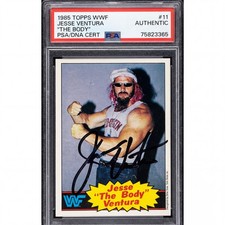 Jesse The Body Ventura 1985 Topps WWF Autographed Card Wrestling Legend