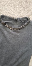 Zara Knit Sweater Dress Women’s Size Small Gray Gold Chain