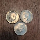 3 X 1964 90% SILVER! Circulated Kennedy Half Dollars Fifty Cent Coins “AS-IS”