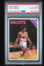 Wes Unseld  Signed 1975-76 Topps - #115  Vintage Signature PSA