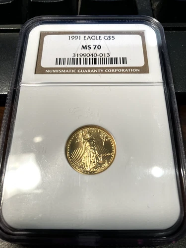 1991 Gold American Eagle $5 NGC MS70