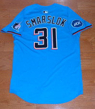 MAILLOT MIAMI MARLINS TYLER SMARSLOK GAME ÉMIS NON PORTÉ 2025 (MINNESOTA TWINS)