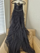 Fashion Nova Black Tulle Maxi Dress Layered Ruffle Corset Sweetheart S