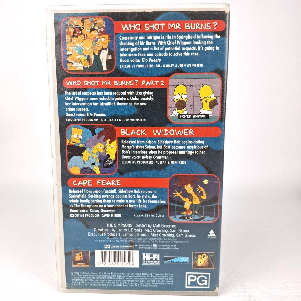 The Simpsons Springfield Murder Mysteries VHS Video PAL 1997 Homer Marge Bart - Image 3 of 4