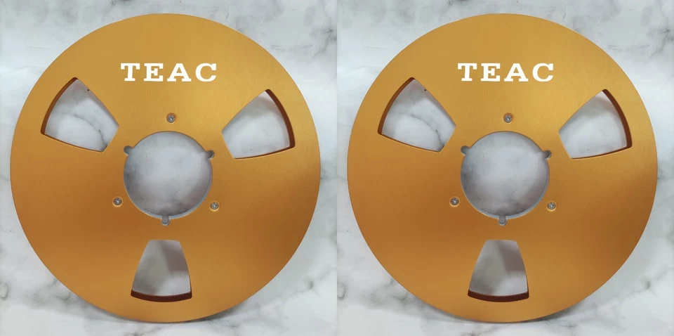Un par de carretes de cinta plateados TEAC de 10,5"" carrete de aluminio de alta calidad Foto 4 de 4