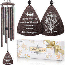 Aunt Gifts, 32" Bronze Wind Chimes, Gifts for Auntie from Niece Nephew, Auntie G