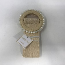 Shiraleah Chicago Lotte Woven Pearl Belt, Women's Size S/M 36" - Natural