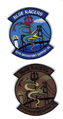 PATCH USAF 127TH OPERATIONS SUPPORT SQ OSS BLUE RACERS  MICHIGAN AIR GUARD  D-B2