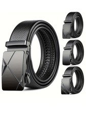 Automatic Buckle PU Leather Belt Mens Jeans Business Casual Waist Everyday Belts