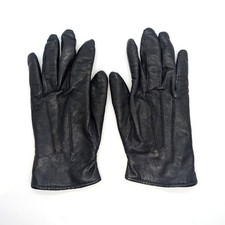 Leather Gloves Womens Size S 6.5 Vintage 50s 60s Wrist Black Made England Lined