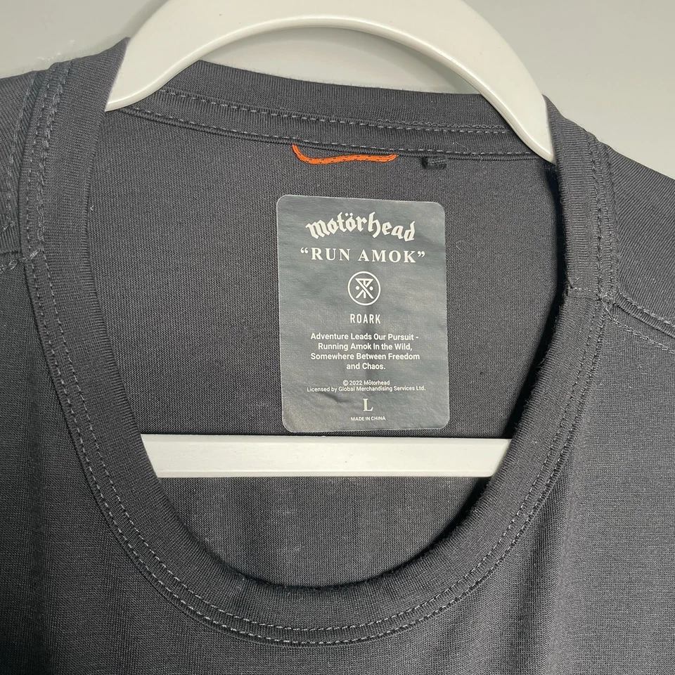 Camiseta Motörhead Roark “Run Amok” Grande Negra Metalhead Gótica Correr Foto 4 de 4
