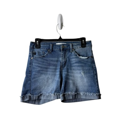 Kancan Medium Wash Cuffed Hem Denim Jean Shorts Size 26