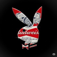 Budweiser Bud Light Beer Advertising Metal  Sign 8x12in Vintage Playboy Logo A